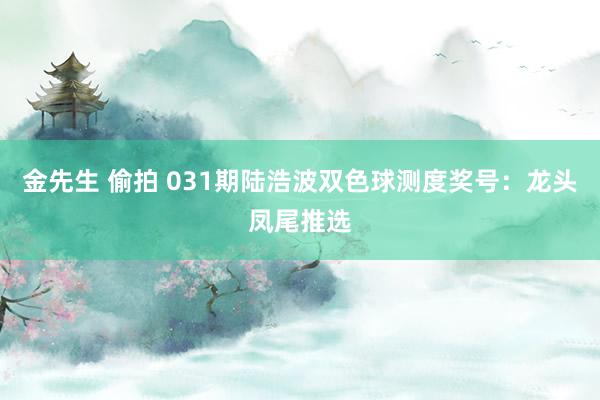 金先生 偷拍 031期陆浩波双色球测度奖号：龙头凤尾推选